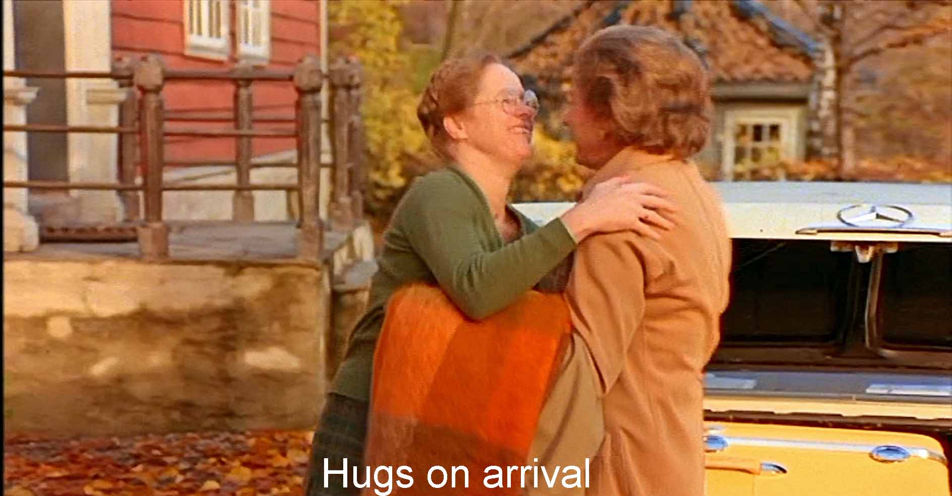Hugs on arrival
