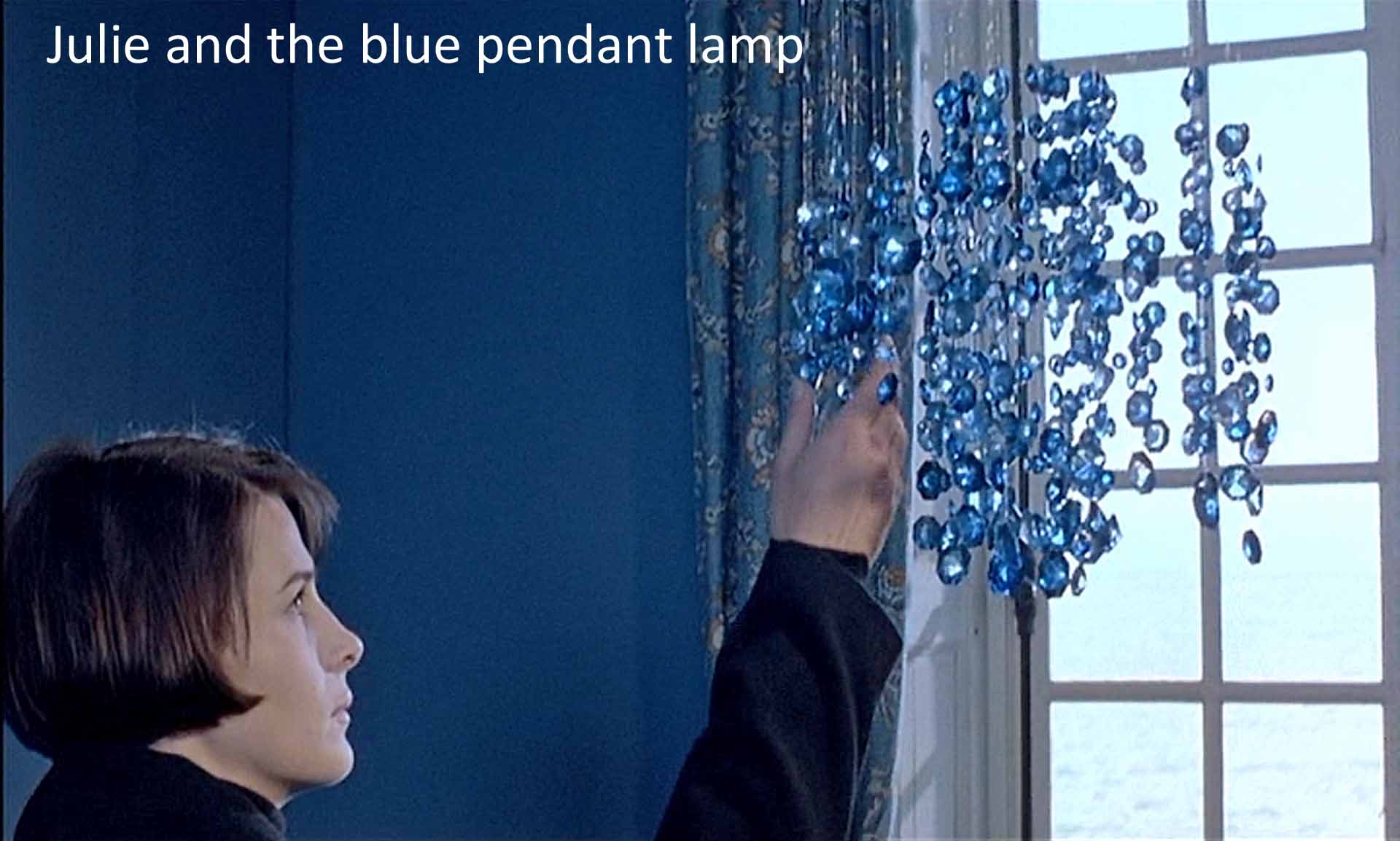 Julie and the blue pendant lamp