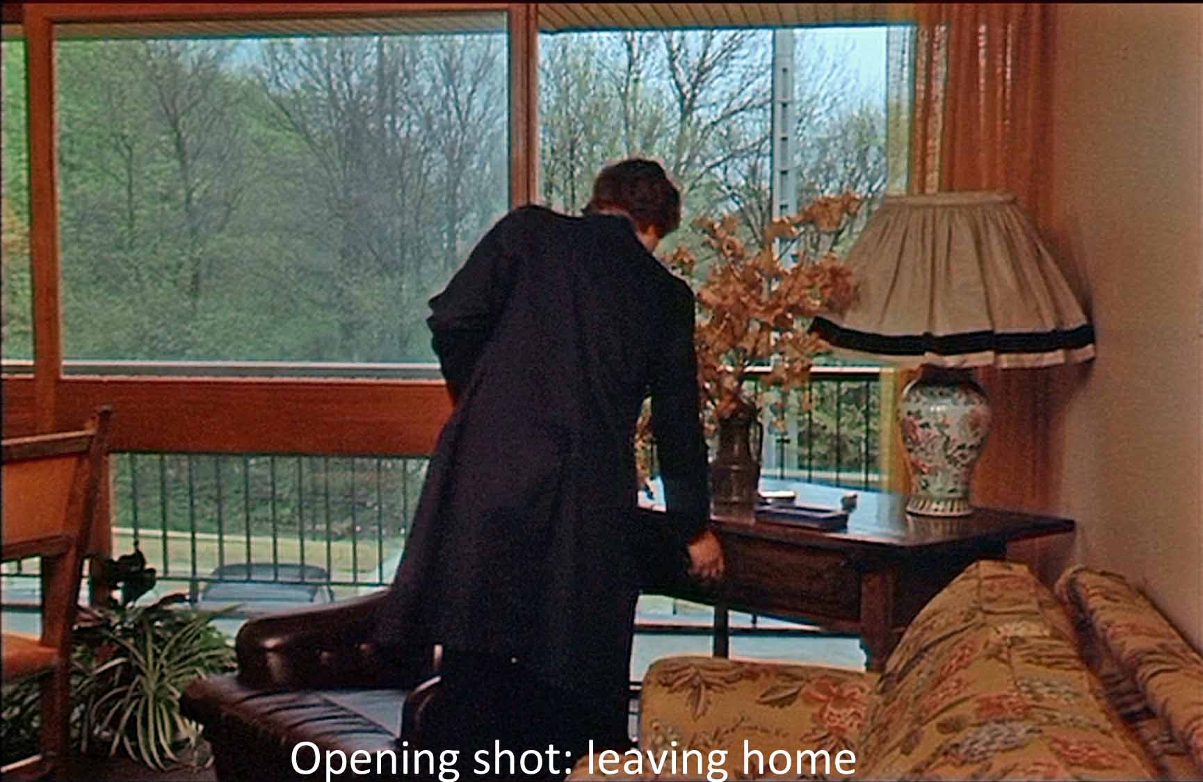 Opening shot: leaving home