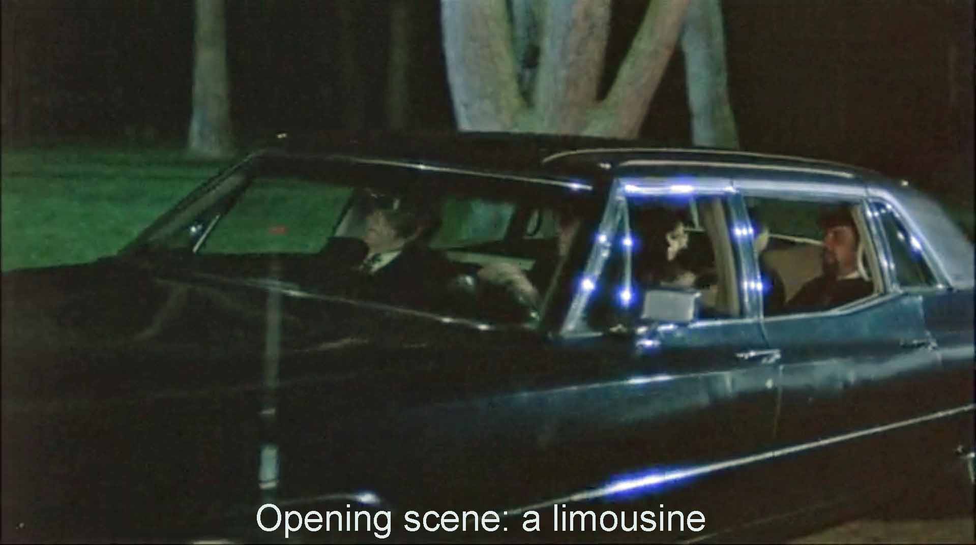 Opening scene: a limousine