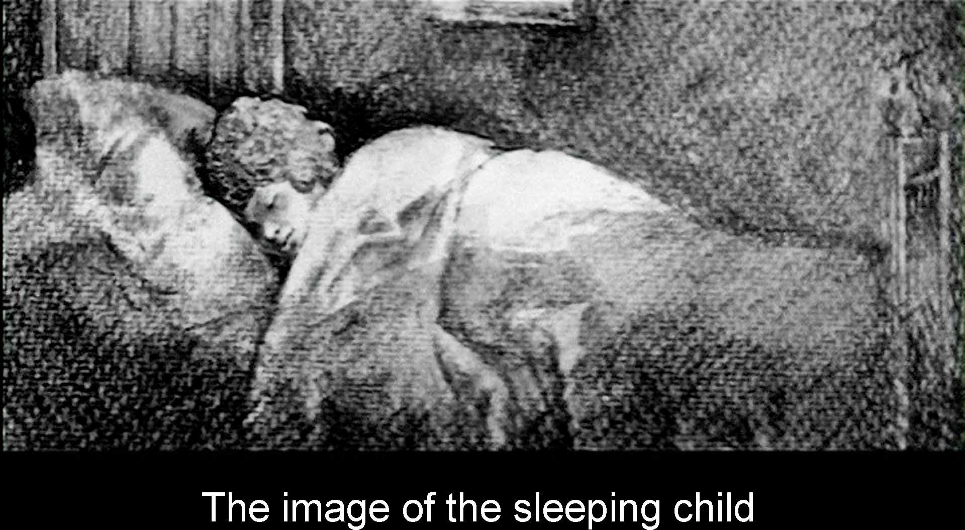 The image of the sleeping child