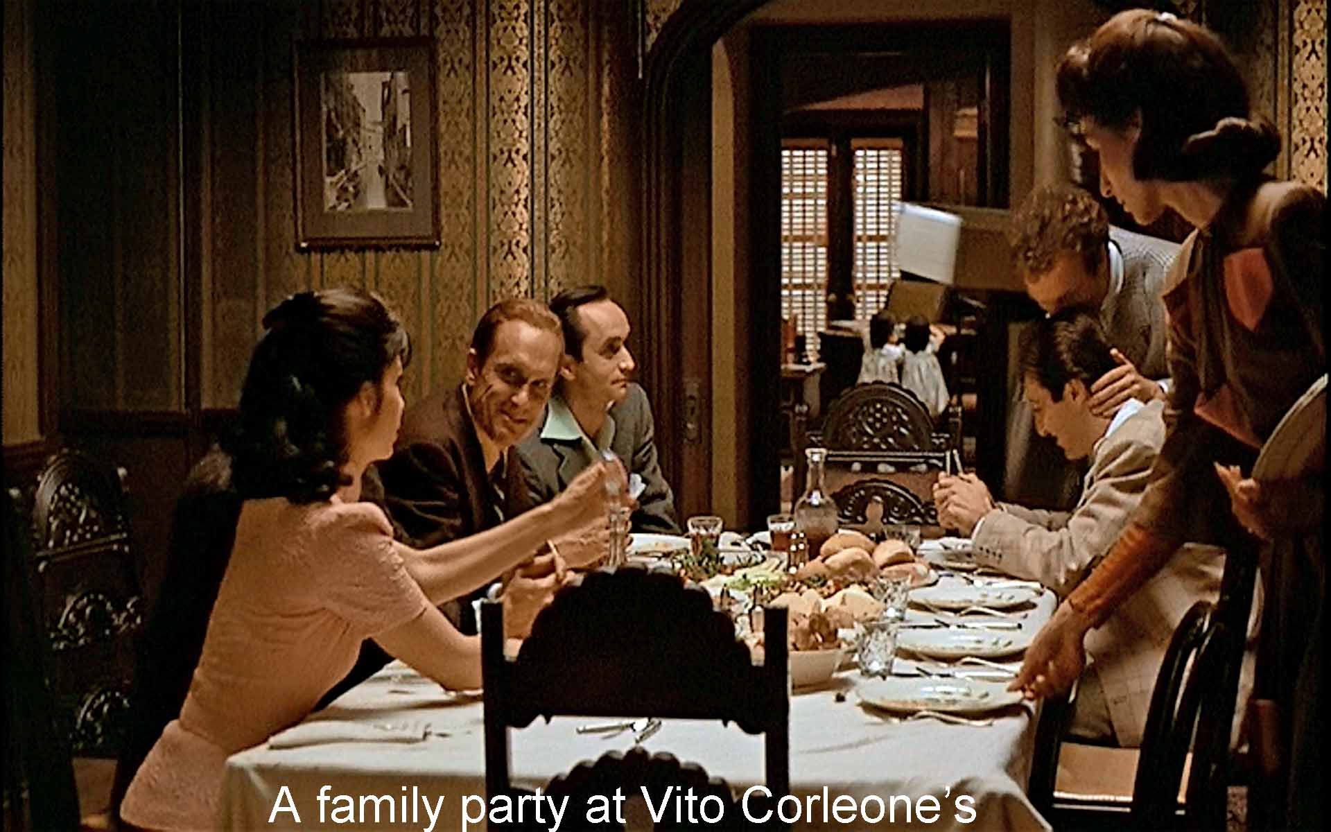 A family party at Vito Corleone's