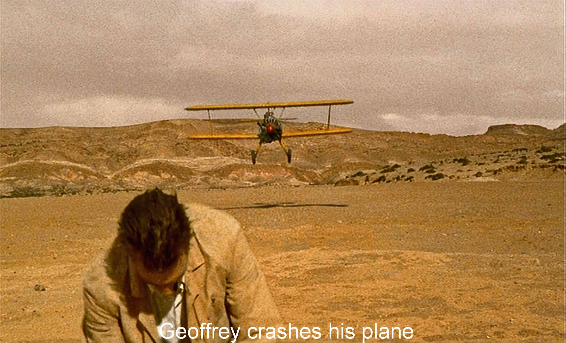 Geoffrey crashes his plane