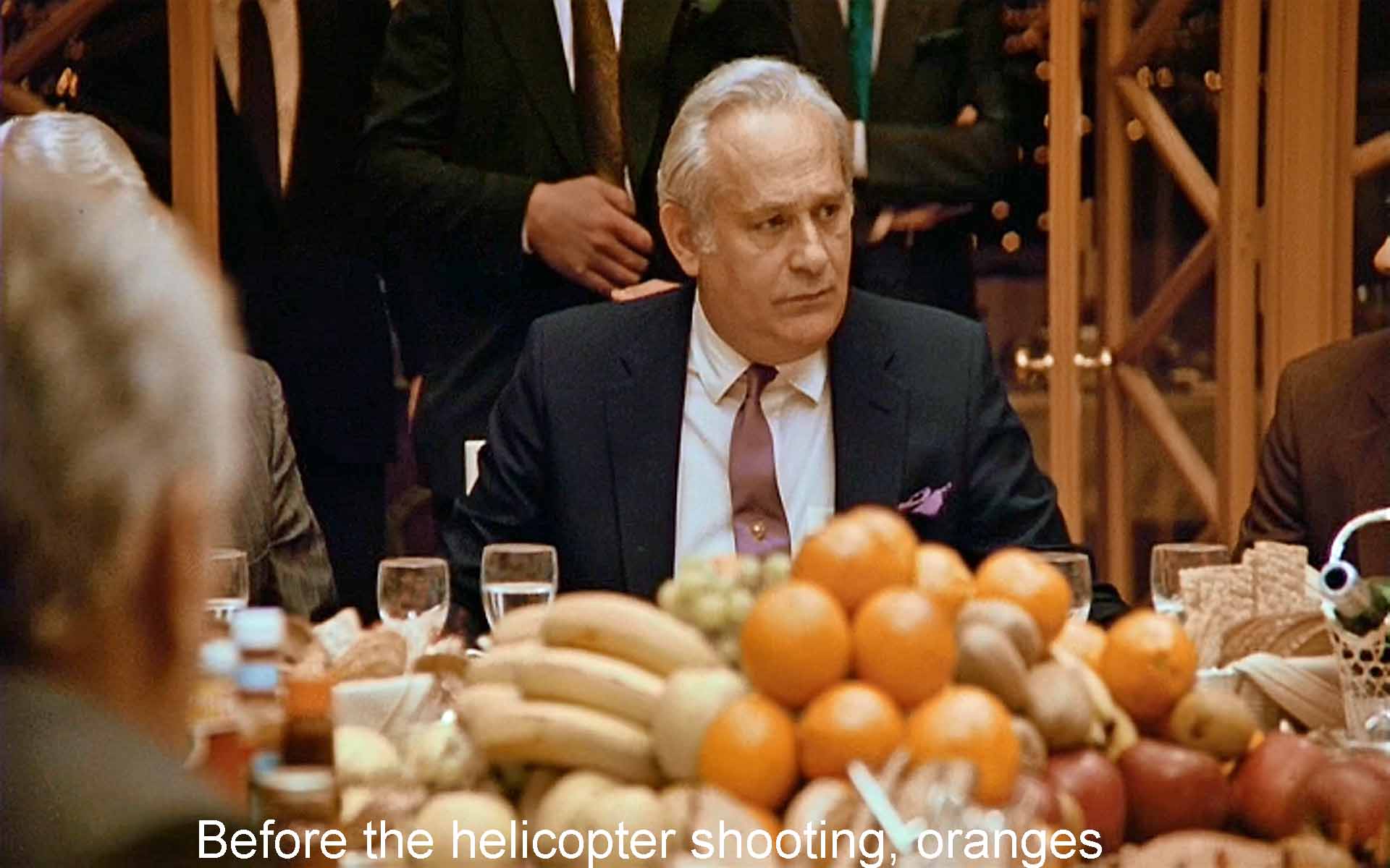Before the helicopter shooting, oranges