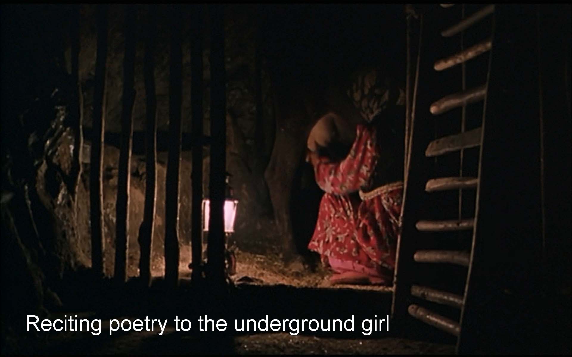 Reciting poetry to the underground girl